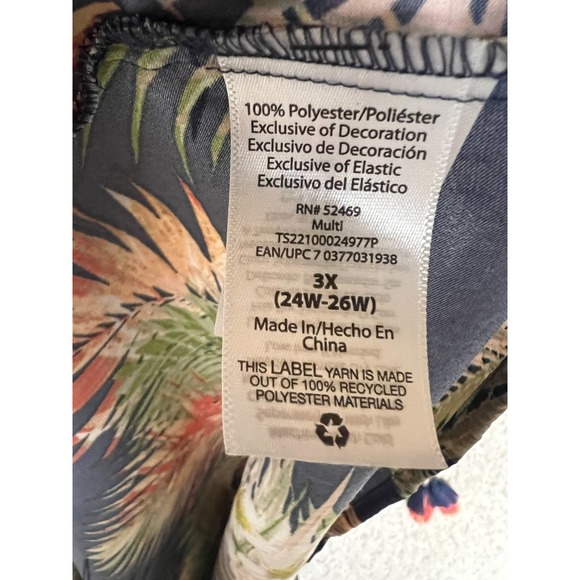 Terra Sky Maxi Dress 3X Tropical Floral Tiered Ruffle Sleeveless Beach Cruise - Picture 5 of 10